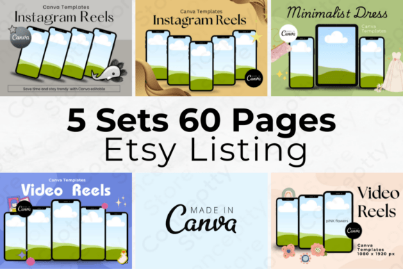 5 Sets-60-Pages All-Purpose Etsy Listing