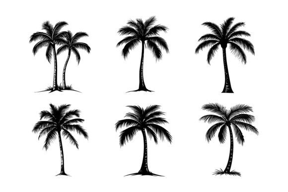 Abstract Vector Palm Tree Icons for Every Creative Need