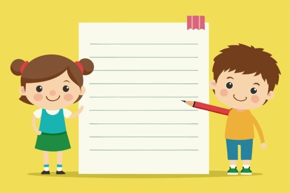 Cartoon Girl Kids Holding Empty Banner T