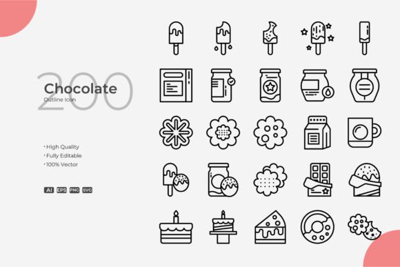 Chocolate Outline: A Versatile Display Font & Icon Set