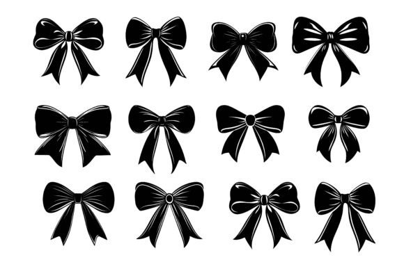 Graphical Decorative Bows Set for Designers
