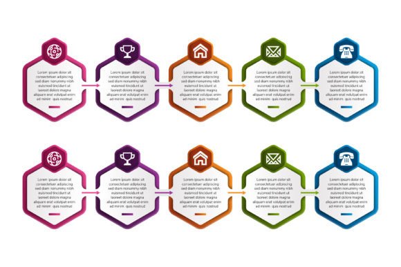 Mastering Business Process Visualization with the Hexagon Infographic Arrow