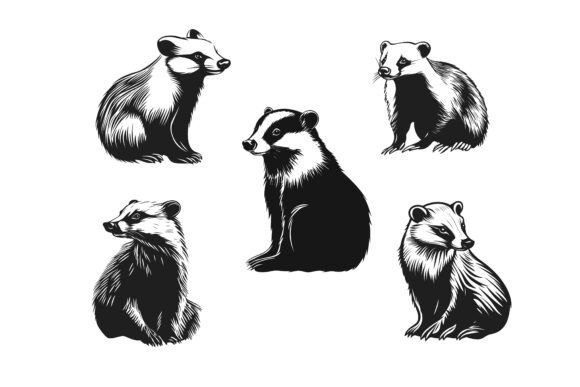 Raccoon Sketch Set: Versatile Vector Illustration Assets
