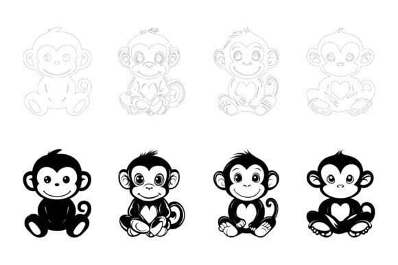 Silhouette of a Naughty Little Monkey