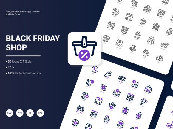 Streamlining Seasonal Campaigns with the Black Friday Shop Icon Pack