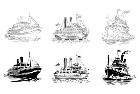 Timeless Vintage Steamboats Silhouettes for Designers