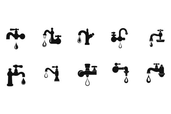 Vector Black Vintage Tap Icon on White